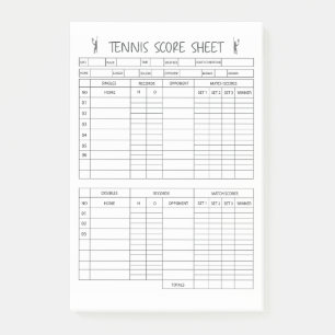 Post-it® Tennis Score Sheets -Scort