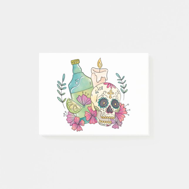 Post-it® Tequila Sugar Skull (Devant)