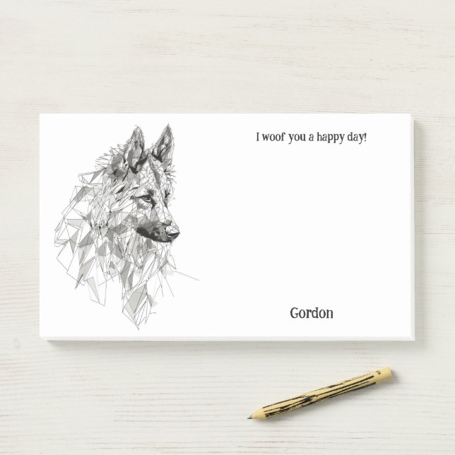 Post-it® Tervuren Belge Nom du chien d'art Abstrait (Sur un bureau)