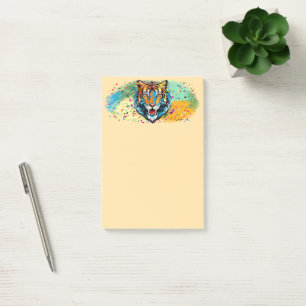 Post-it® Tête de tigre couleurs arc-en-ciel peinture taches