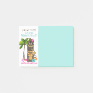 Post-it® Tête hawaïenne de tiki de palmier tropical drôl