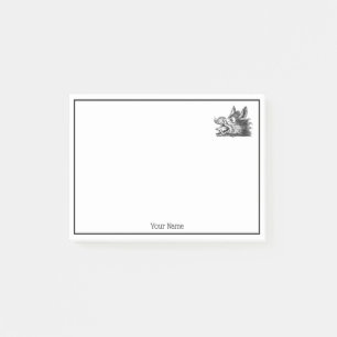 Post-it® Tête vintage de sanglier Dessin BW