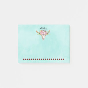 Post-it® Texas Boho Crâne de vache avec fleurs chic tendanc