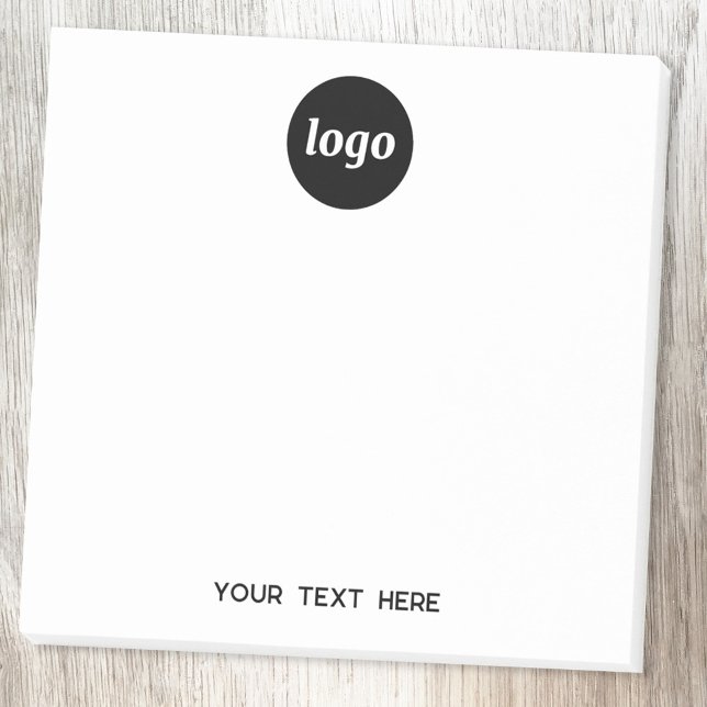 Post-it® Texte de logo simple pour promotion commerciale (Simple logo with custom text business branding promotional Post-It sticky notes)