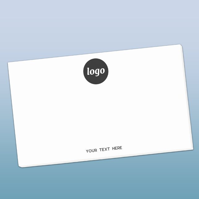 Post-it® Texte de logo simple pour promotion d'entreprise (Simple logo with custom text business branding promotional sticky Post-It notes)