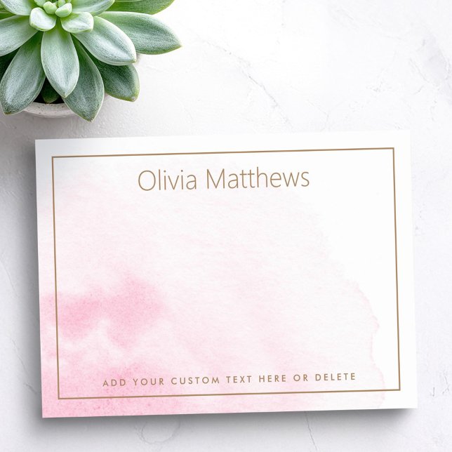 Post-it® Texte de nom aquarelle rose clair élégant (Elegant light pink watercolor name text post-it notes)