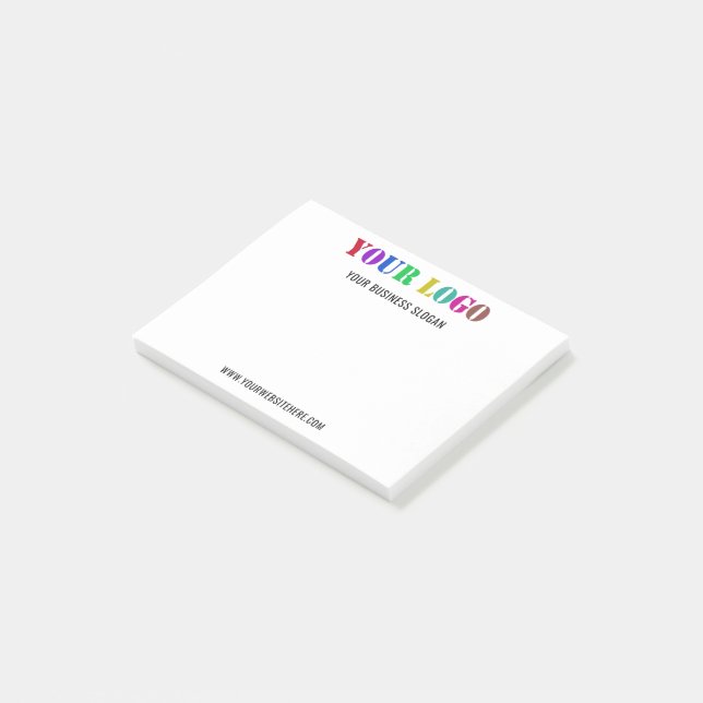 Post-it® Texte du logo de l'entreprise personnalisé Notes (Incliné)