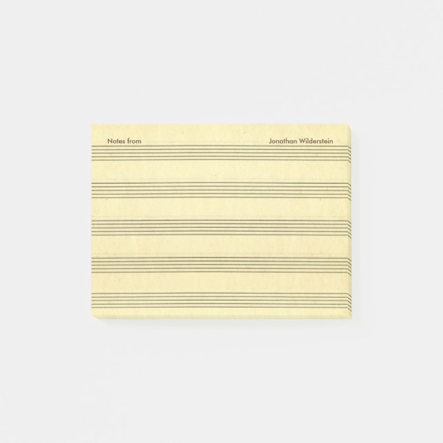 Post-it® Texte et nom facultatifs de personnel de musique (Devant)