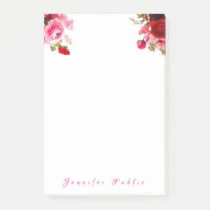 Post-it® Texte floral de nom d'écriture de roses