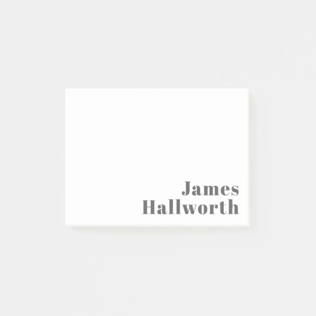 Post-it® Texte moderne élégant et rétro | Gris (Devant)