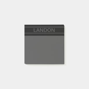 Post-it® Texte personnalisable   Gras moderne noir et gris 