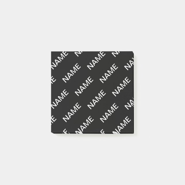 Post-it® Texte personnalisable | Moderne gras Noir & Blanc (Devant)