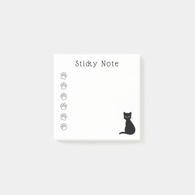 Post-it® Texte personnalisé des pattes de chat noir (Devant)