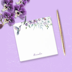 Post-it® Texte personnalisé Floral Colibri