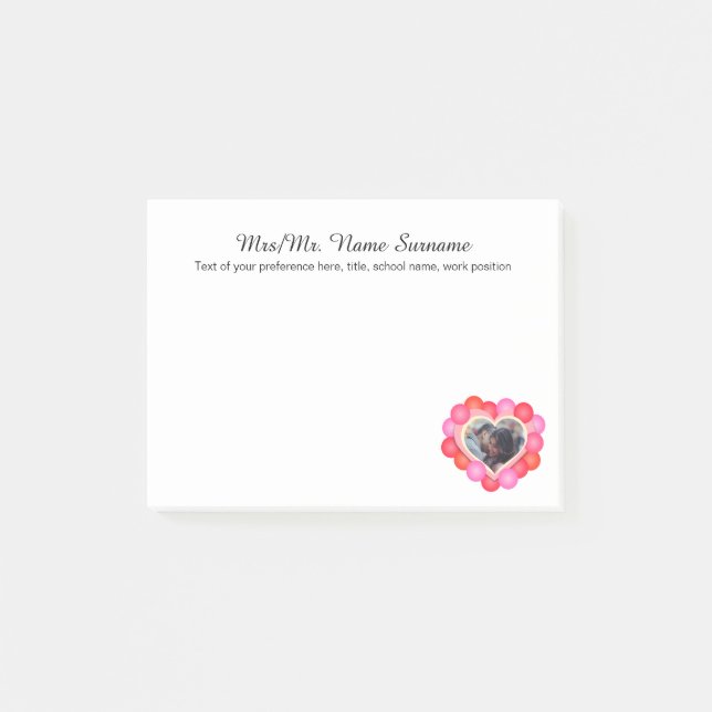 Post-it® Texte romantique personnalisé (Devant)