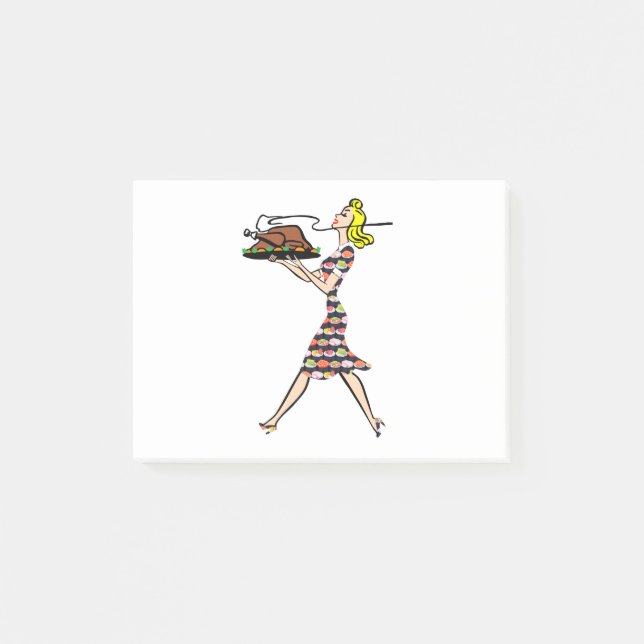 Post-it® thanksgiving 1950 blonde femme au foyer (Devant)