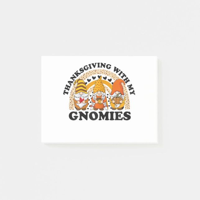 Post-it® Thanksgiving Avec Mes Gnomes Drôle Citrouille Auto (Devant)