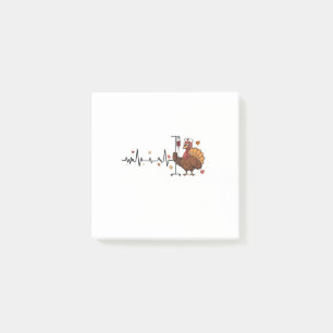 Post-it® Thanksgiving Heartbeat Turkey Nurse Pulse Fall RN