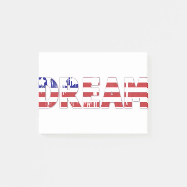 Post-it® The word "Dream"  with American flag (Devant)