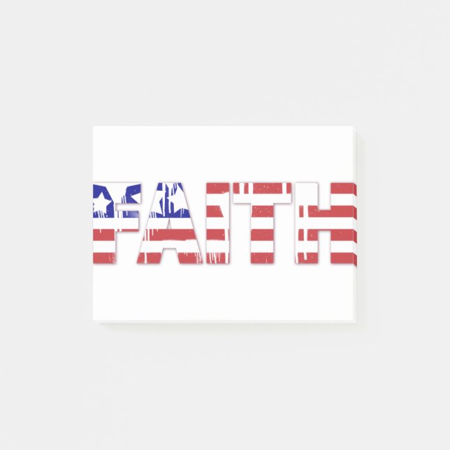 Post-it® The word " Faith"  with American flag (Devant)