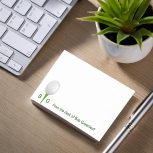 Post-it® Thème de golf Monogramme Sticky Notepads