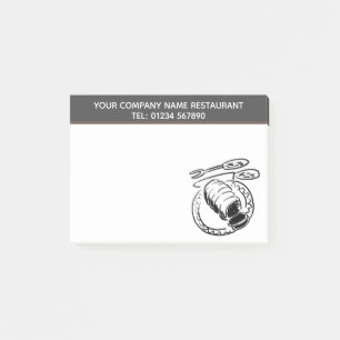 Post-it® Thème d'illustration du restaurant Roast Beef