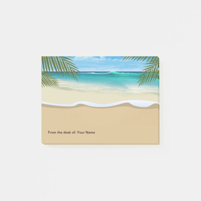 Post-it® Thème Plage Bureau Côtier Plaques-Notepads Sticky (Devant)