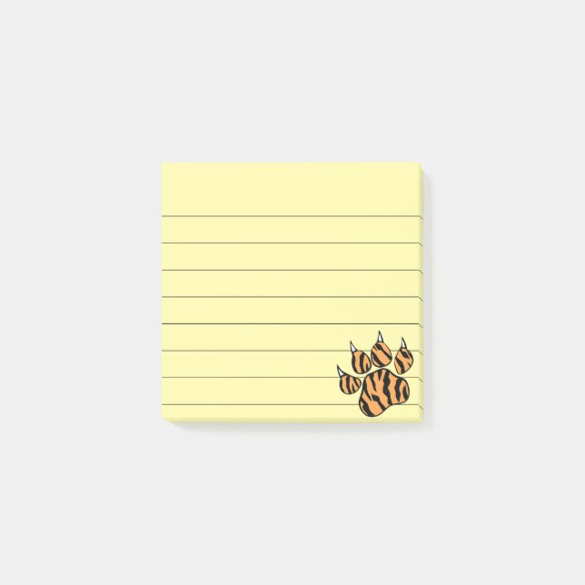 Post-it® Tiger Empreinte de patte Dessin Liner 3x3 (Devant)
