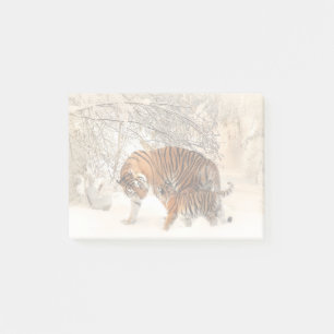 Post-it® Tigre avec petit dans la neige