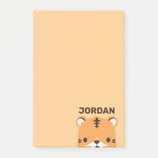 Post-it® Tigre mignon avec nom personnalisé (Devant)