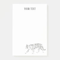Tigre noir et blanc notes postit personnalisées