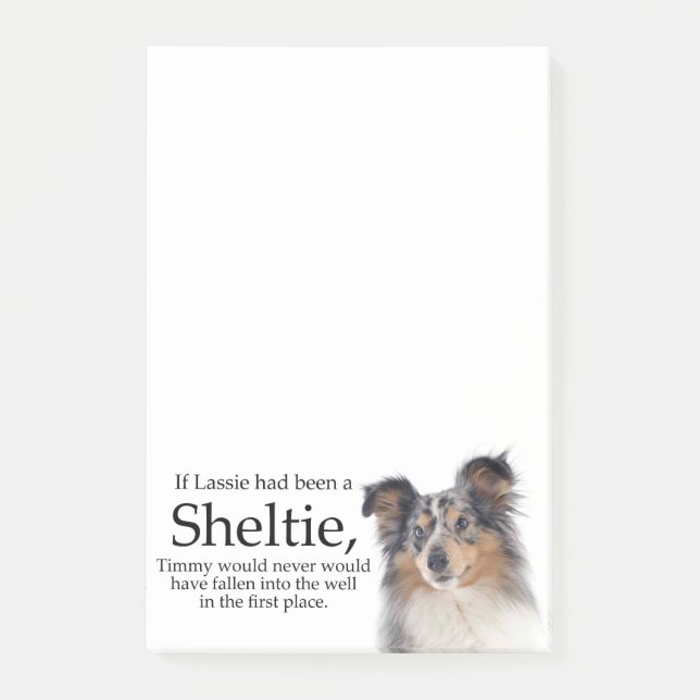 Post-it® Timmy's Blue Merle Sheltie Post It Notes (Devant)