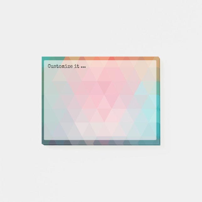 Post-it® Tiroirs géométriques Turquoises rouges (Devant)