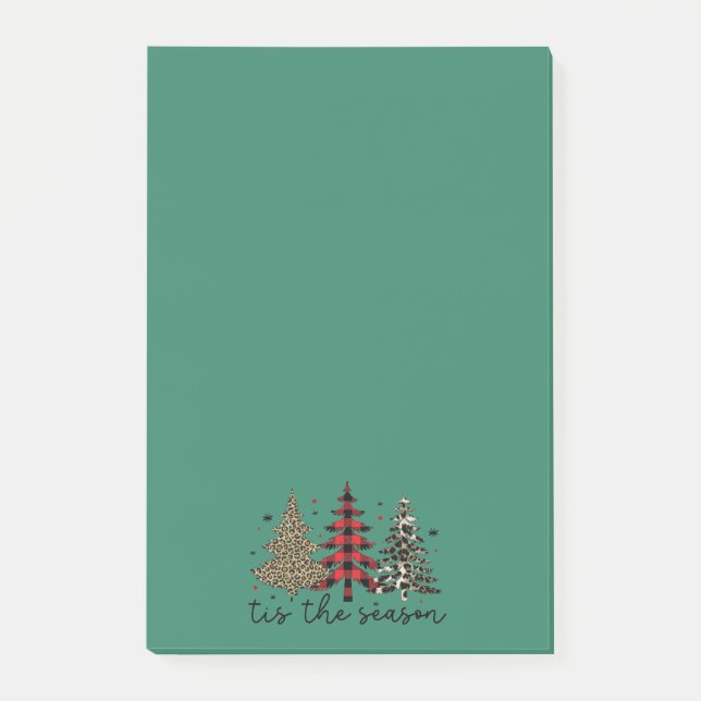 Post-it® "Tis the Season" Plaid Leopard Christmas Trees (Devant)