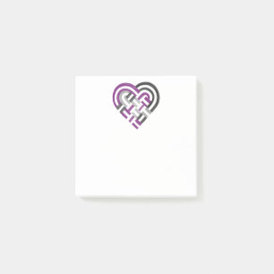 Post-it® Tissé Coeur Ace Asexuel Fierté Drapeau Violet Gris