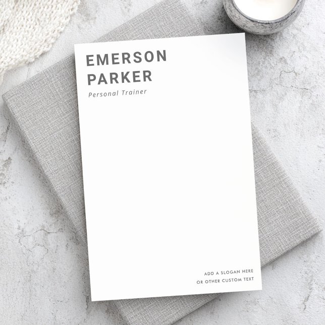 Post-it® Titre du nom en gras et commerce du texte (Bold name title and text business post-it notes)