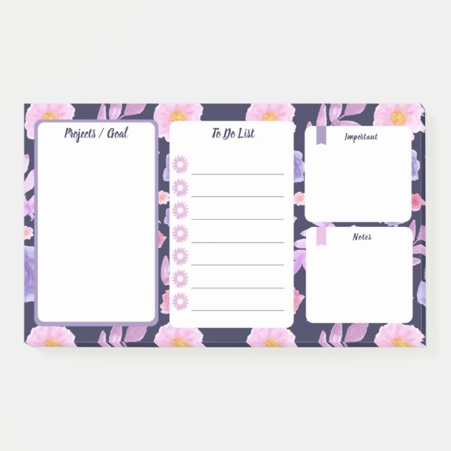 Post-it® To Do List Floral Elégant Original (Devant)
