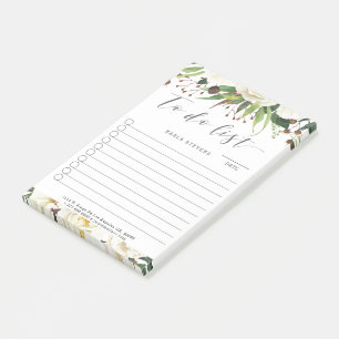 Post-it® To Liste typographie moderne blanc roses bordure P