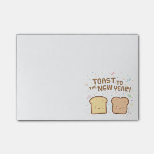 Post-it® Toast mignon pour la nouvelle année Pun Humour Con