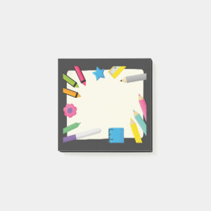 Post-it® Toile vierge avec une bordure de papeterie colorée