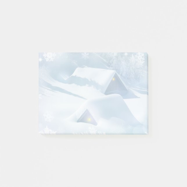 Post-it® Toit enneigé dans une forêt (Devant)