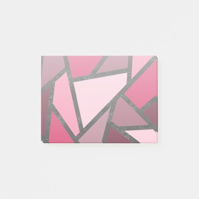 Post-it® Tons de motif en vitrail rose (Devant)