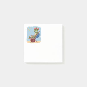 Post-it® Tortue de dessin animé avec lunettes de soleil se