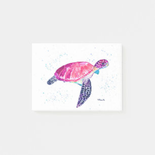 Post-it® Tortue de mer aquarelle océan hawaïen tropical