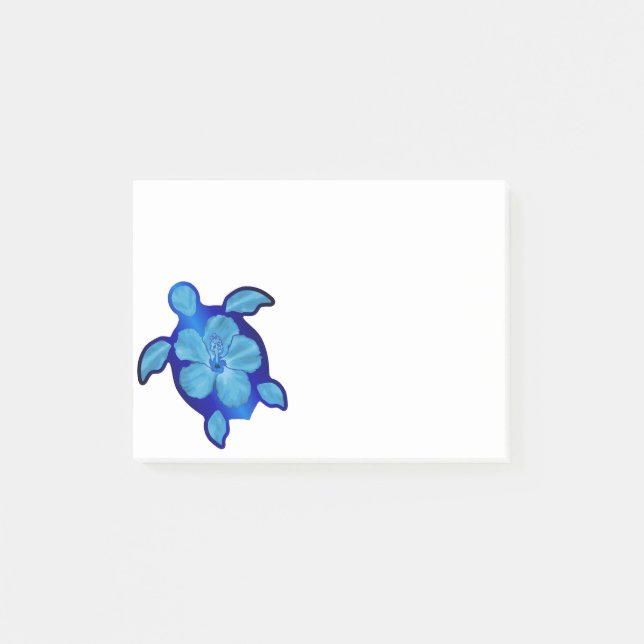 Post-it® Tortue et ketmie bleues de Honu (Devant)
