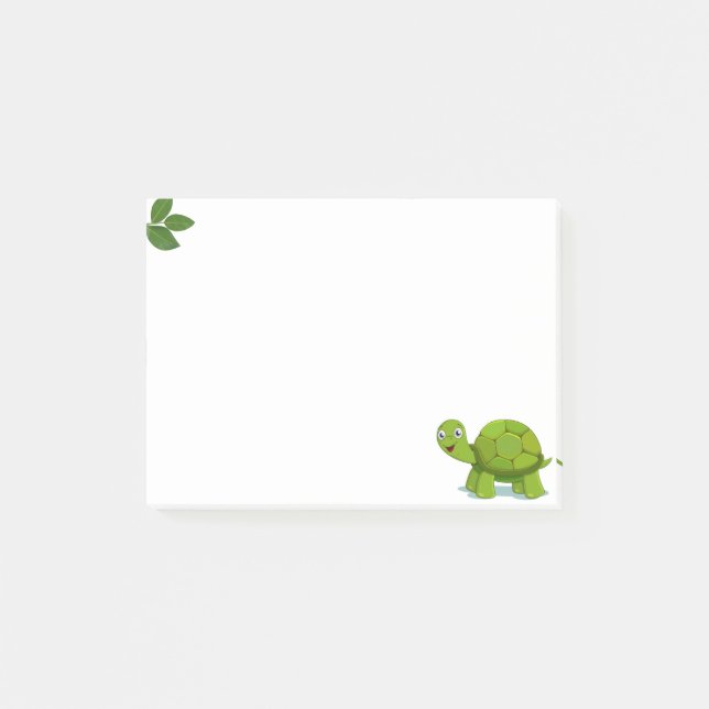 Post-it® Tortue mignonne et feuilles de laurier (Devant)
