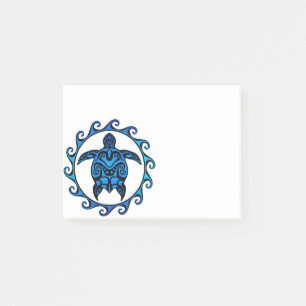Post-it® Tortue tribale bleue Sun