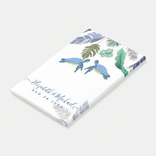 Post-it® Tortues de mer Mariage bleu jaune