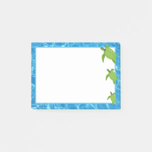 Post-it® Tortues de mer mignonnes et cadre d'eau