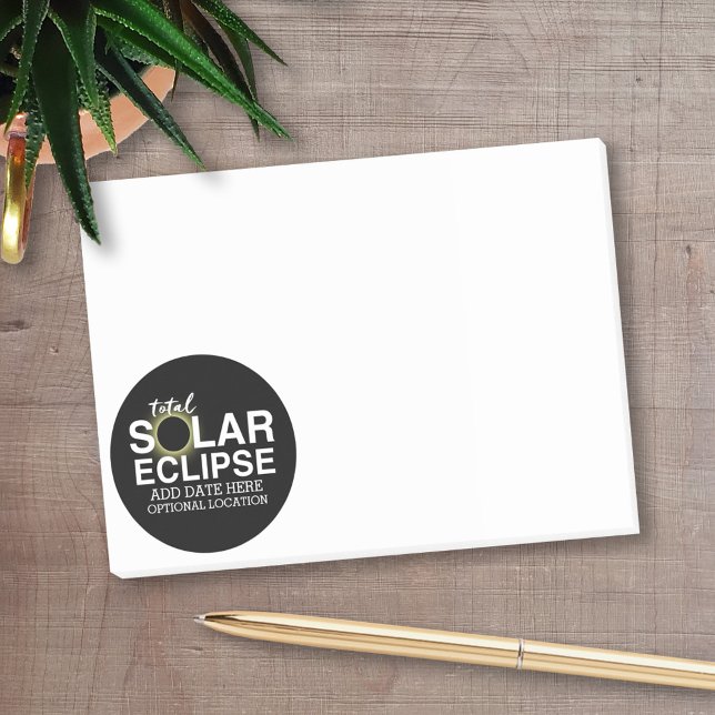Post-it® Total Solaire Eclipse - 2024 ou date personnalisée (Personalized Post-it Notes for Teachers)